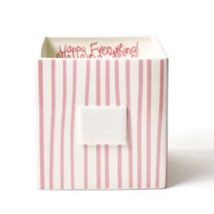 Happy Everything Pink Skinny Stripe Mini Nesting Cube