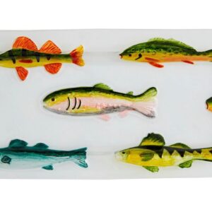 Mud Pie 7 1/4 x 15 Glass Fish Platter
