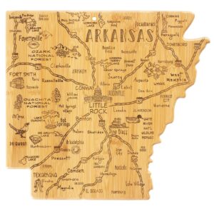 Totally Bamboo Destination Arkansas State Shaped Serving and Cutting Board