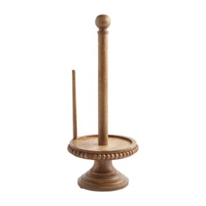 Mud Pie, Brown, Wood Beaded Paper Towel Holder