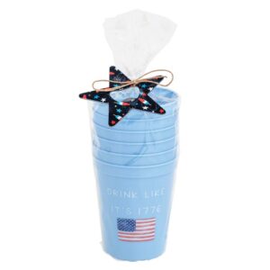 Mud Pie Blue Americana Party Cups