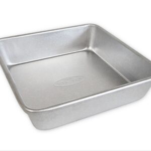 USA Pan Bare Bakeware Square Cake Pan Made Without Nonstick Coating, 8 x 8-Inch