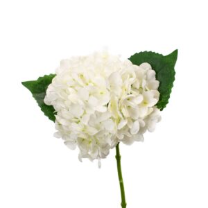 Faux Hydrangea Pick - Lace White - 13 Inch
