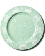Coton Colors Speckled Rabbit Round Platter Sage