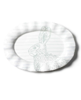 Coton Colors Speckled Rabbit Ruffle Oval Platter