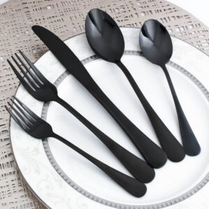 Elyon 20-Piece Black Flatware Set Stainless Steel Service for 4