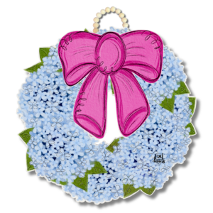DK Hydrangea Bow Wreath Door Hanger