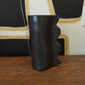 Black Pedestal Vase - Tall