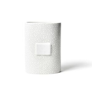 Happy Everything Stone Small Dot Mini Oval Vase  3.6 x 7 x 7 Inches