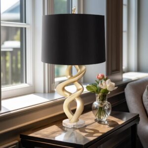 Sagebrook Table Lamp - Gold/Black Resin Swirl Crystal Base, 30 in.