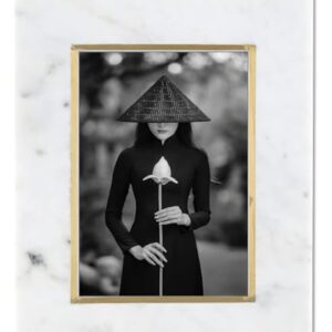 Matty Poe 66 Mud Pie 5" x 7" Marble & Gold Frame