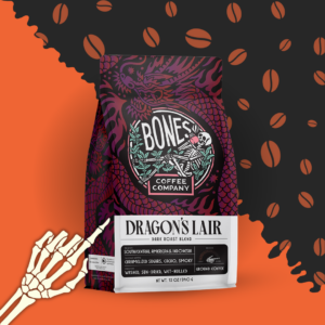 Bones Dragon's Lair Dark Roast Coffee | 12oz | Whole Bean & Ground