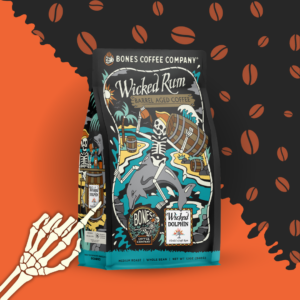 Bones Wicked Rum Barrel-Aged Coffee | 12oz | Whole Bean