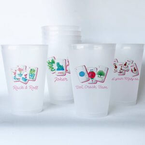 Mahjong Shatterproof 20 oz Plastic Cups; set of 8
