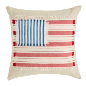Mud Pie American Flag Pillow; 18 " x 18 "