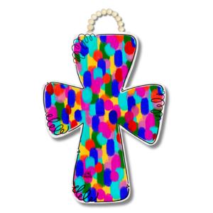 DK Stained Glass Cross Door Hanger