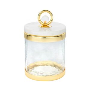 Medium Clear Canister With Marble Lid