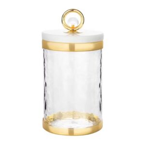 Large Clear Canister With Marble Lid
