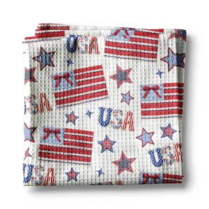 July 4th Kitchen Towel Patriotic Red White Blue Flag Star