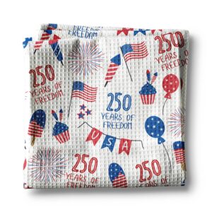 Canary Road USA 250 4th July Patriotic Kitchen Towel Waffle America