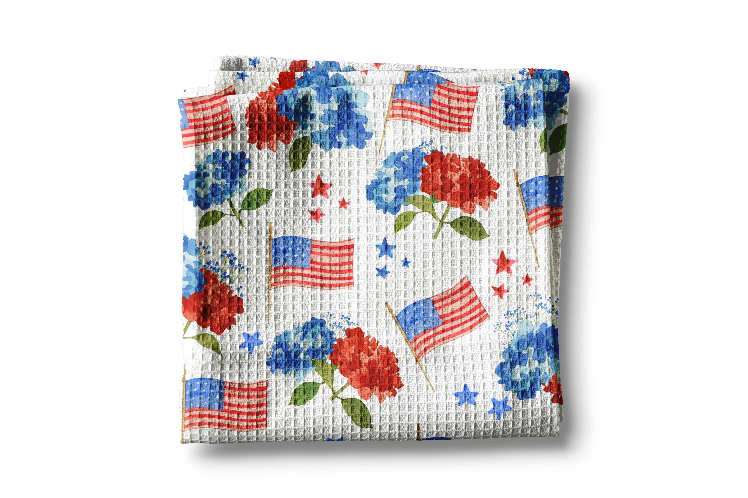 4th July Hydrangea Red White Blue Flag Kitchen Towel Waffle 1 4th July Hydrangea Red White Blue Flag Kitchen Towel Waffle