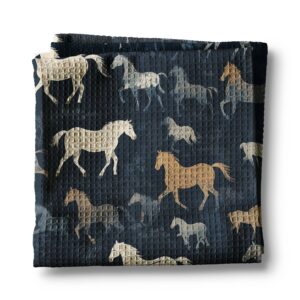 Horse Pony Equestrian Tack Kitchen Towel Waffle Gifts Farm
