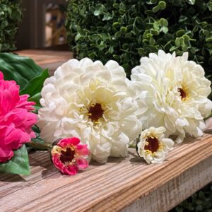 White Zinnia Bloom - 26 Inch by Mills Floral Company
