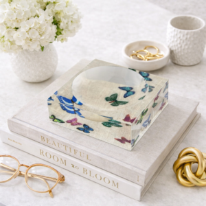 Maven Home Petit Acrylic Bowl, Natural Butterfly