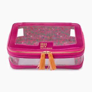 Oh My Mahjong Metallic Pink Tile Storage Bag