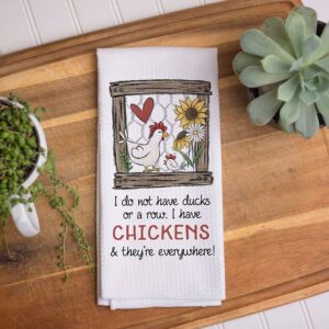 Canary Road Chicken Kitchen Towel Funny Sarcastic Farm Décor