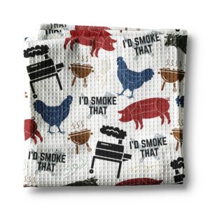 Canary Road Fathers Day BBQ Grilling Kitchen Towel Butcher Meat Cooking