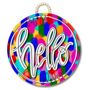 DK Design Hello Stained Glass Door Hanger
