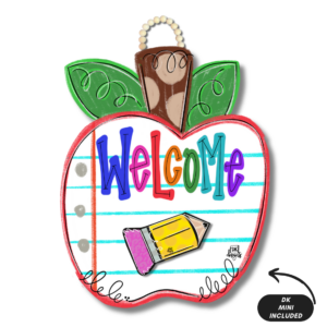 DK Design Welcome Apple Door Hanger w/ room for mini