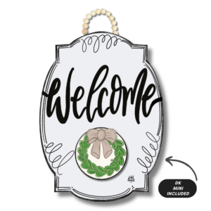 DK Design White Bloom "Welcome" Hanger + Mini