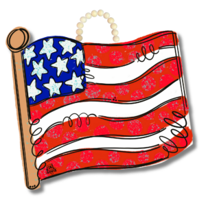 DK Design U.S. American Flag Door Hanger