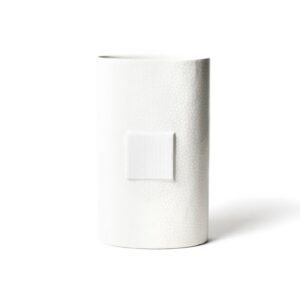 Happy Everything Big White Dot Oval Vase