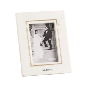 Mud Pie Mr & Mrs Gold Outline Marble Frame