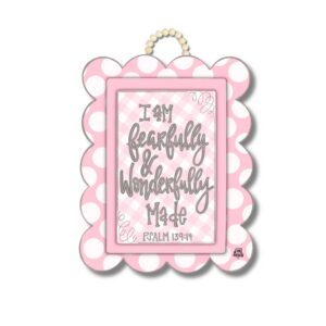 Dk Design Pink Fearfully And Wonderfully Door Hanger