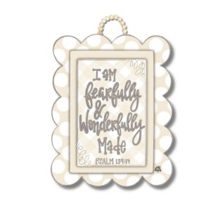 Dk Design Yellow Fearfully And Wonderfully Made Door Hanger