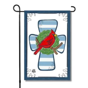 Dk Design Blue And White Cardinal Cross Garden Glam