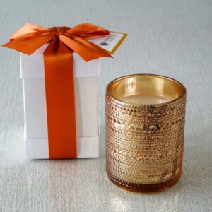 Avery Vaughan 4 B's Knees Harvest Pumpkin 2 Wick Gold Bead Candle