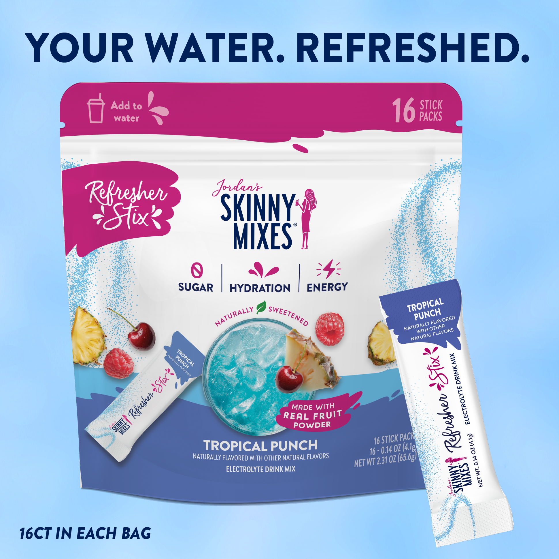 Refresher Stix 16 ct - Tropical Punch 1 Refresher Stix 16 ct - Tropical Punch