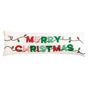 Mud Pie Long Merry Christmas Pillow