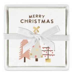 Santa Barbara Merry Xmas Ceramic Napkin Tray