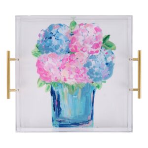 Hydrangea In Bloom Acrylic Tray