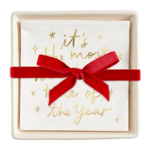 Santa Barbara Ceramic Napkin Holder - Most Wonderful Time