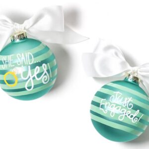Coton Colors She Said Yes Just Engaged Glass Ornament