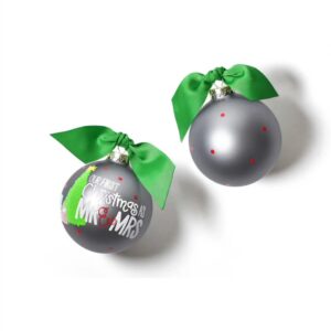 Coton Colors Our First Christmas As Mr. & Mrs. Glass Ornament