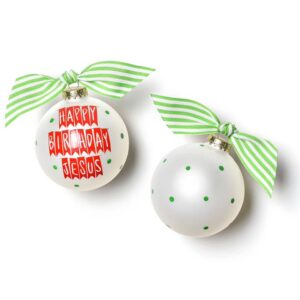 Coton Colors Happy Birthday Jesus Banner Glass Ornament