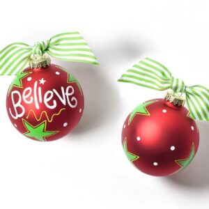 Coton Colors Believe Christmas Glass Ornament